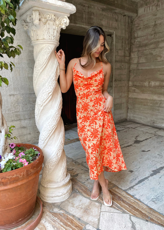 Cape L'Orange Midi Dress