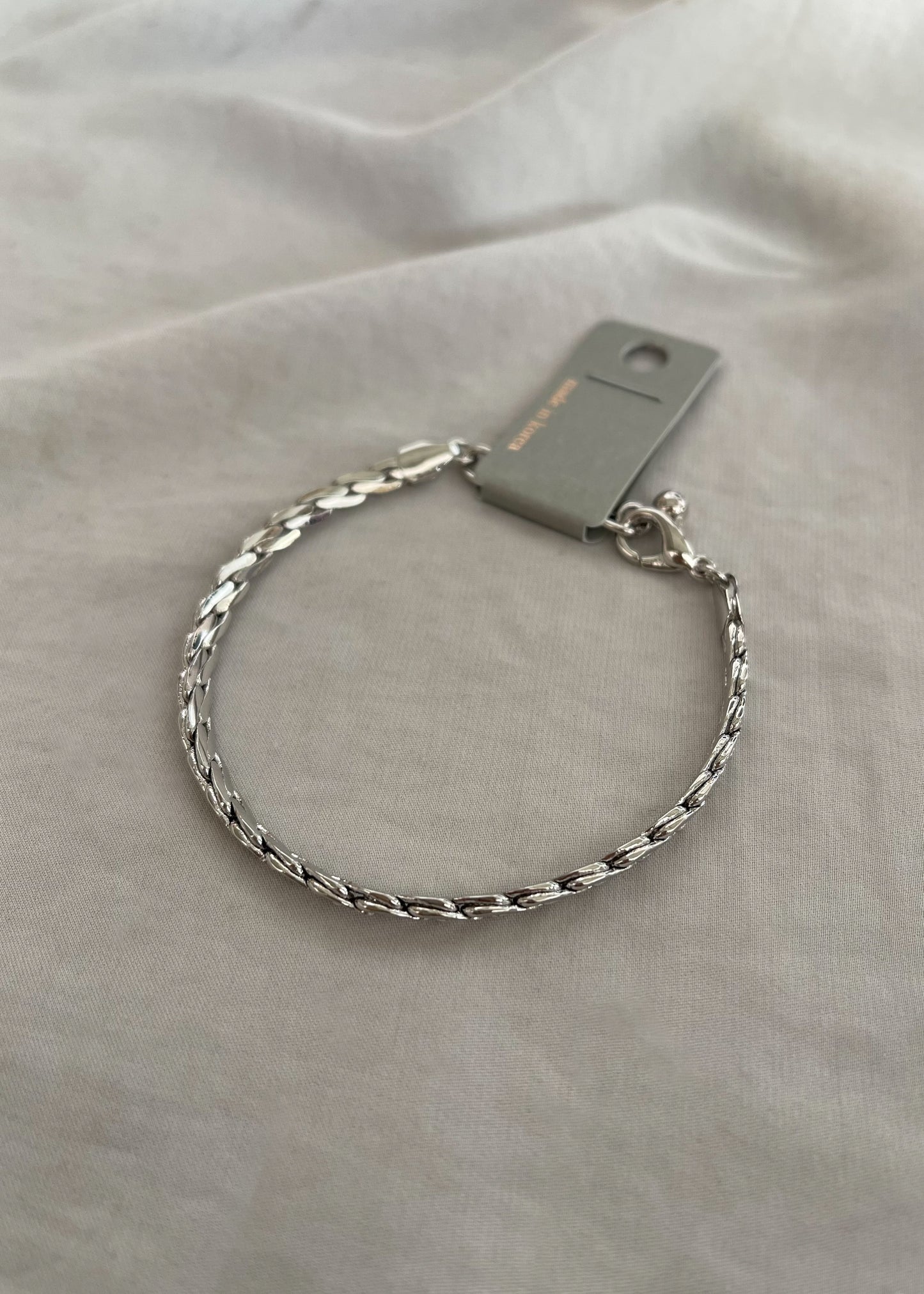 Stiff Chain Bracelet in Silver